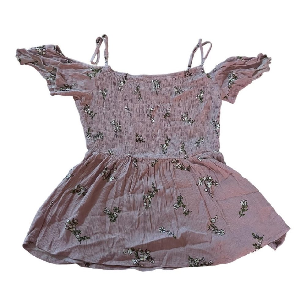 Blue Rain XS Purple & Flower Design Blouse